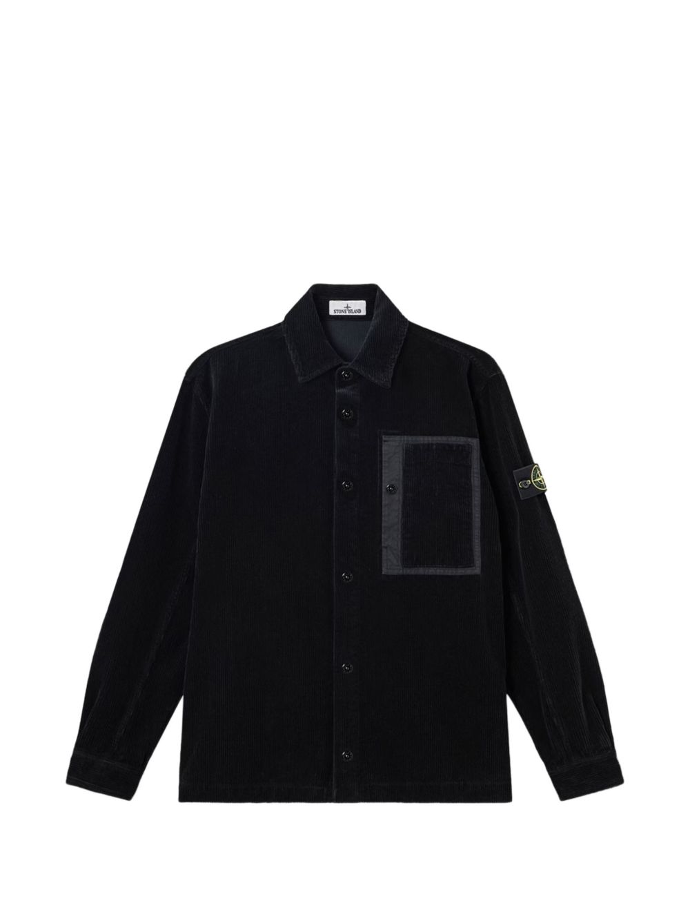 Camicia nera con design patchwork 