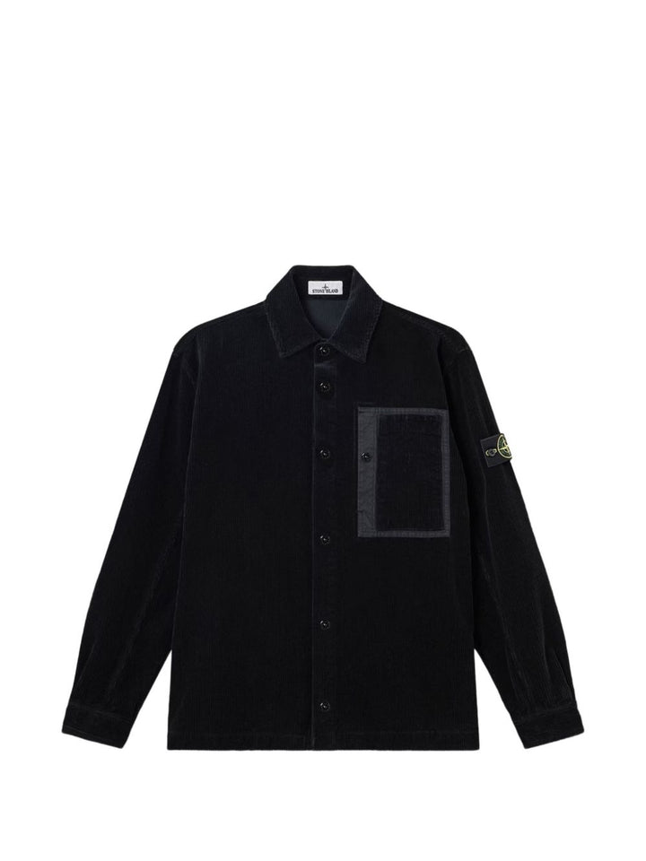 Camicia nera con design patchwork 