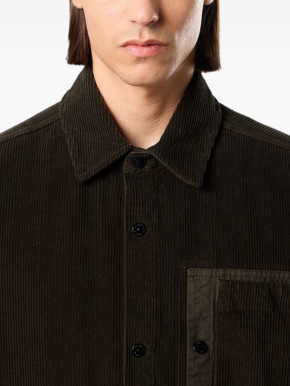 Camicia coal grey con design patchwork 