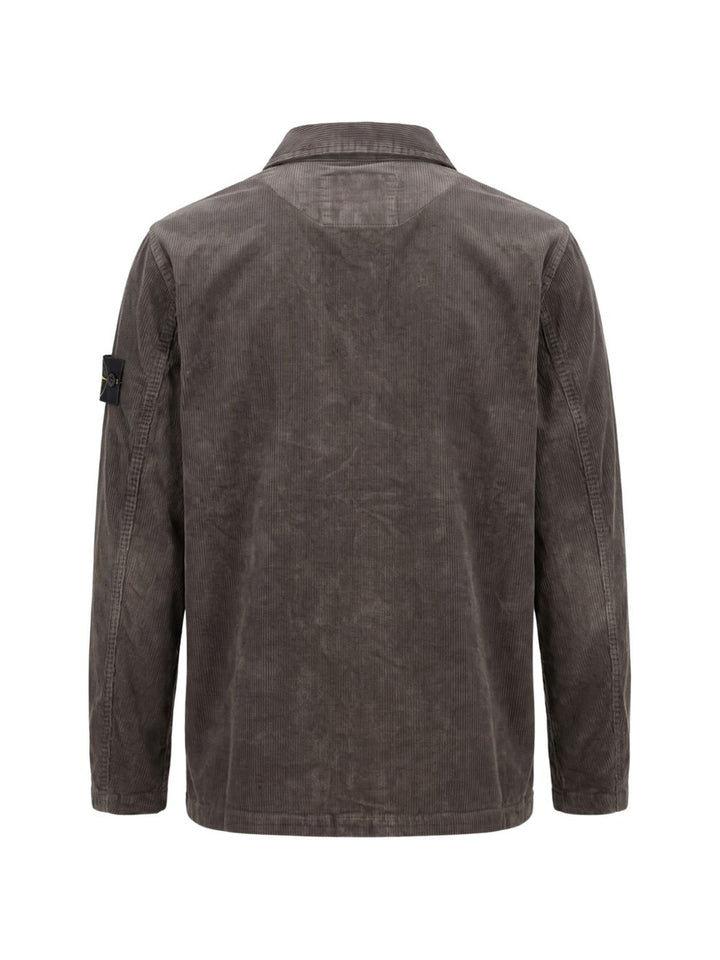 Overshirt in velluto a coste grigia effetto 