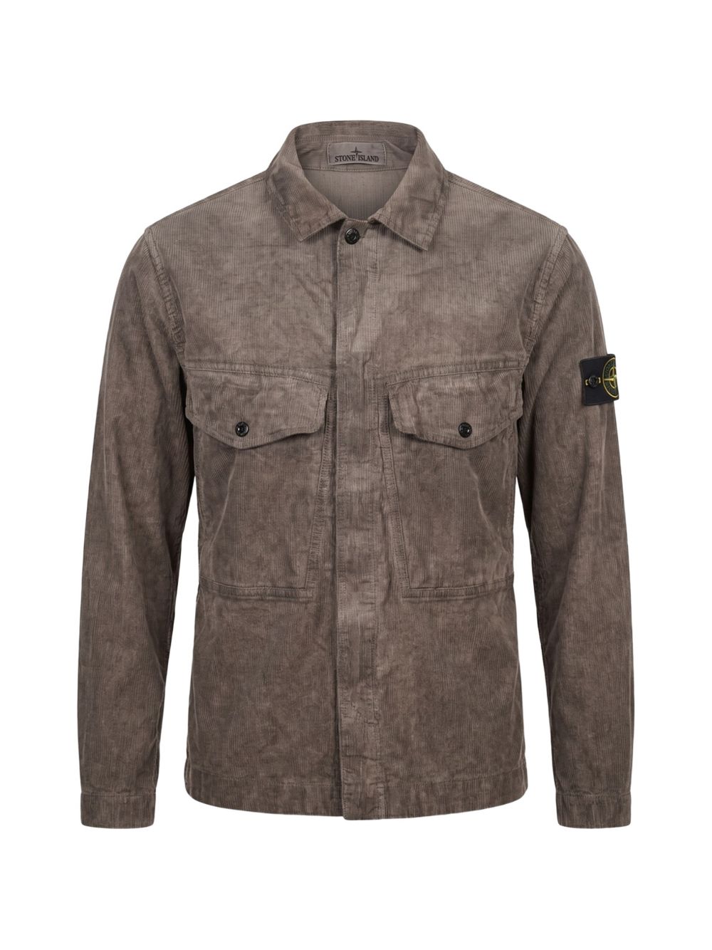 Overshirt in velluto a coste grigia effetto 