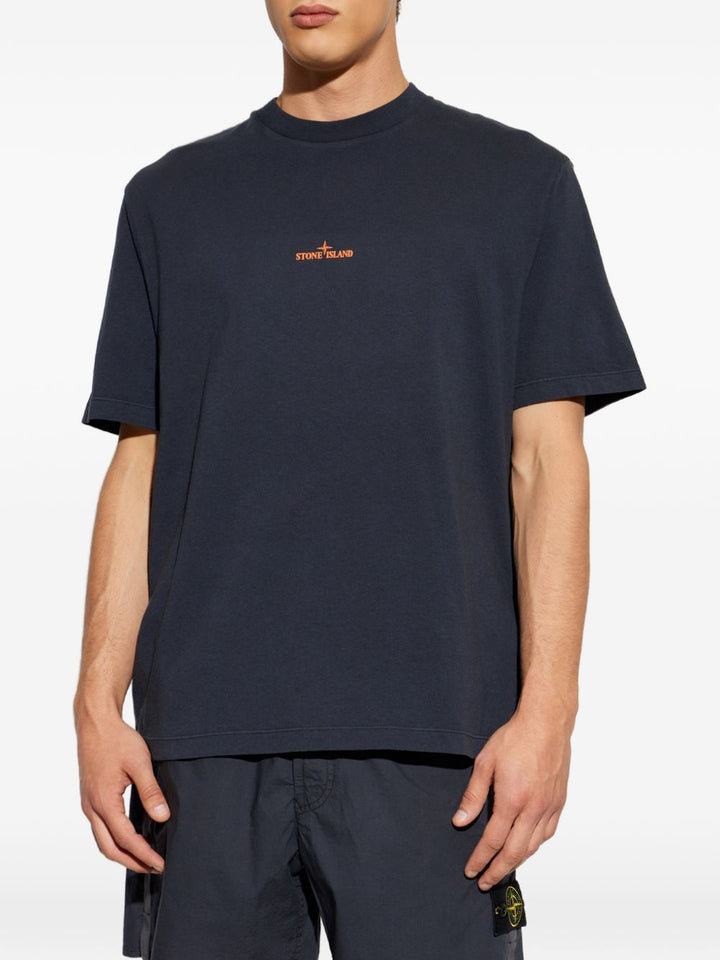 T-shirt blu navy con logo 