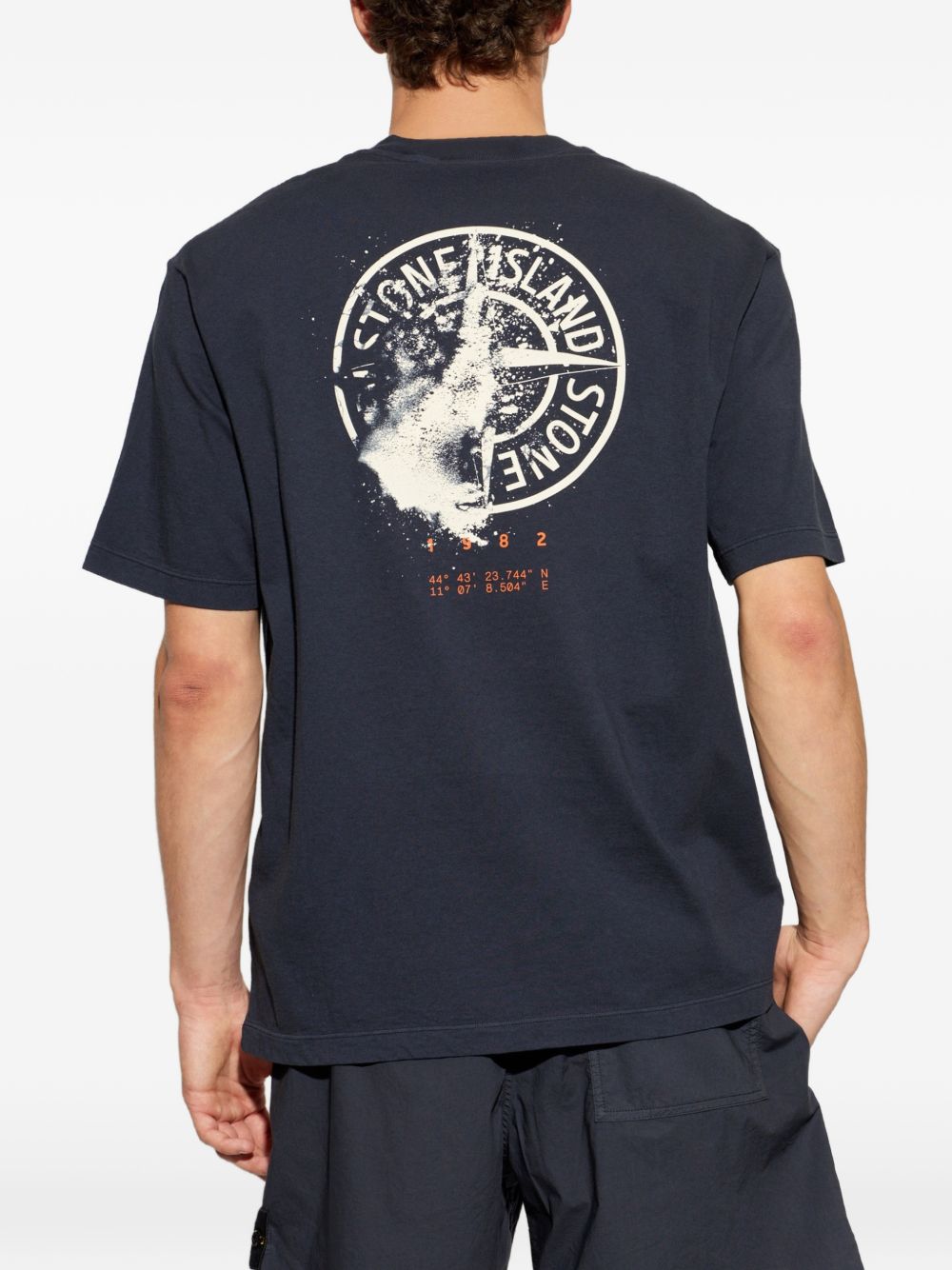 T-shirt blu navy con logo 