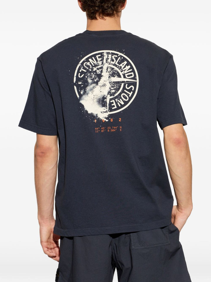 T-shirt blu navy con logo 