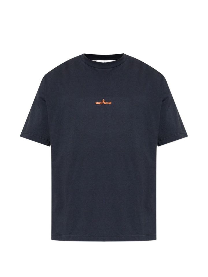 T-shirt blu navy con logo 