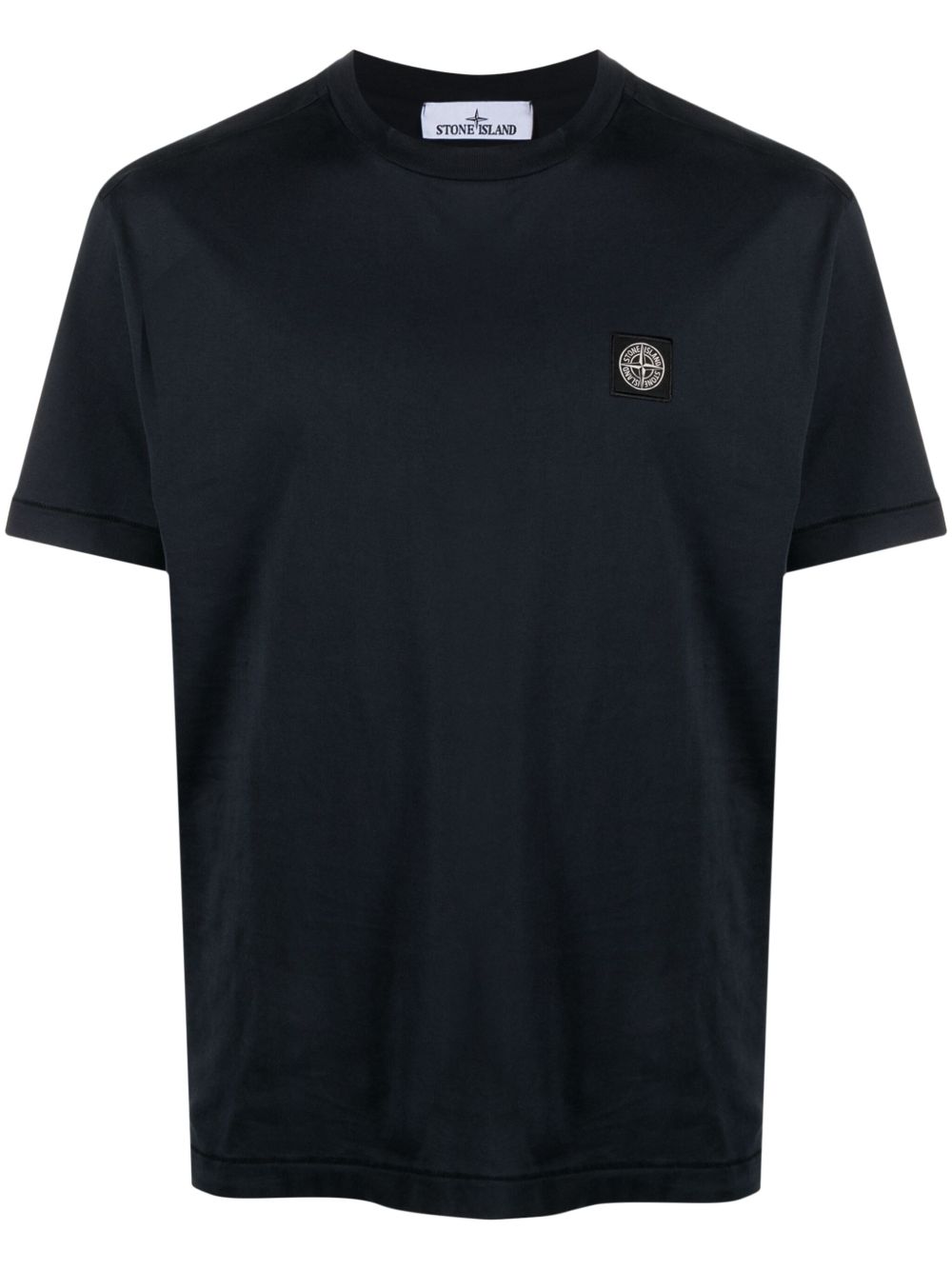 T-shirt navy con applicazione logo 