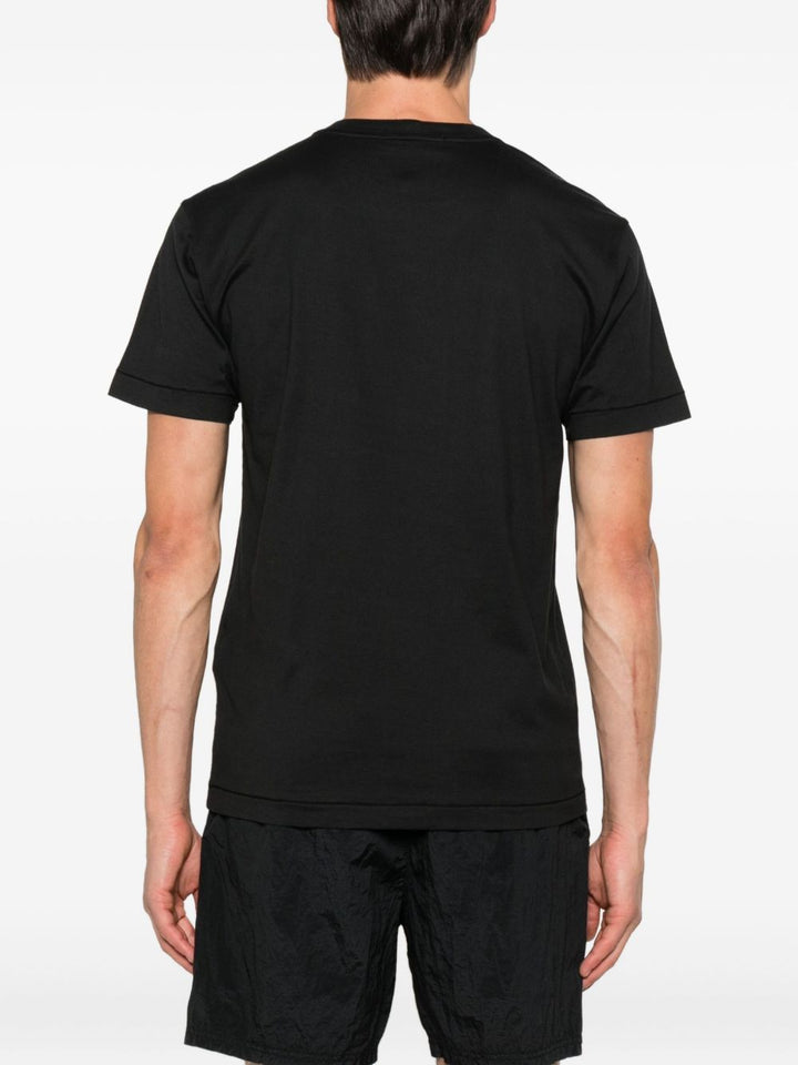 T-shirt nera con applicazione logo 