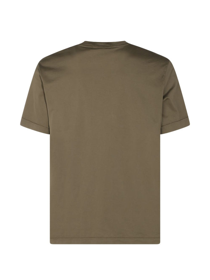 T-shirt verde militare con applicazione logo 