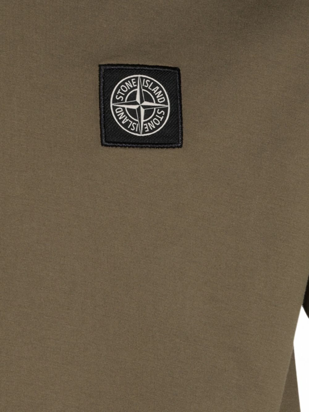 T-shirt verde militare con applicazione logo 