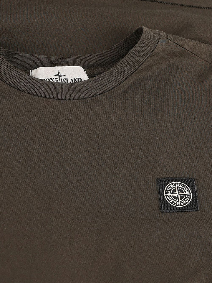 T-shirt coal grey con applicazione logo 