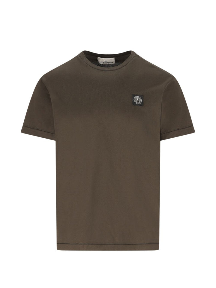 T-shirt coal grey con applicazione logo 