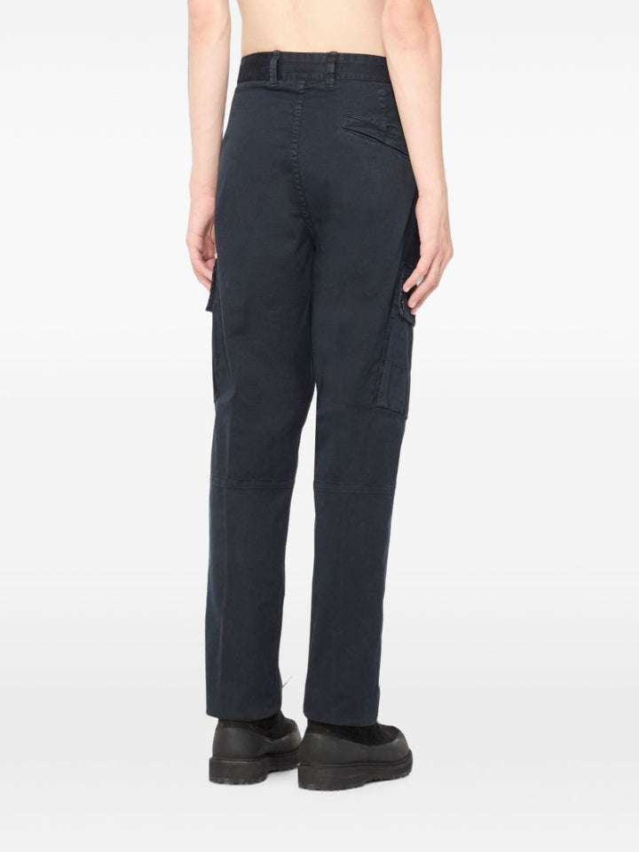 Pantaloni cargo Slim in twill di cotone biologico blu navy<BR/> 