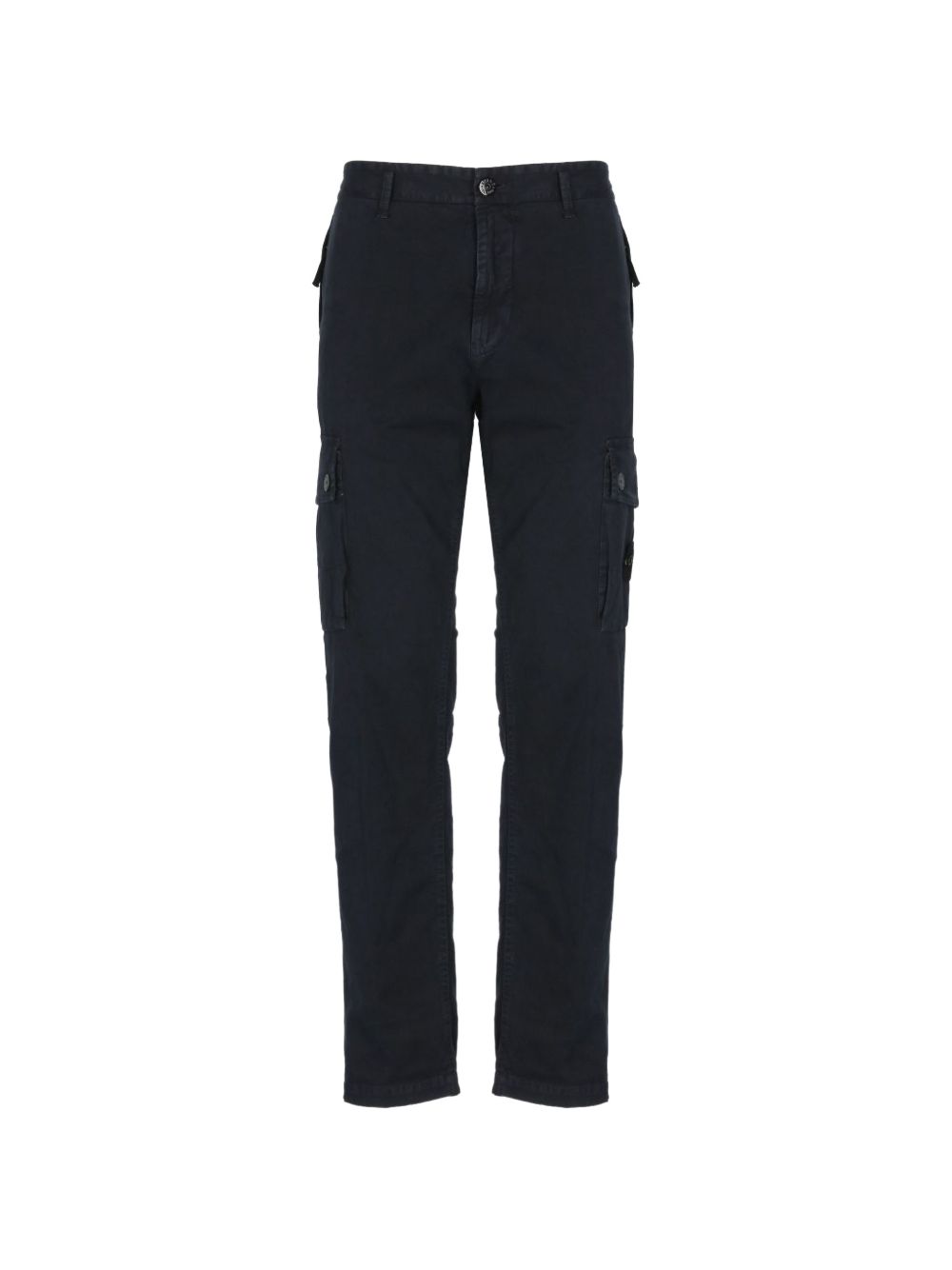 Pantaloni cargo Slim in twill di cotone biologico blu navy<BR/> 