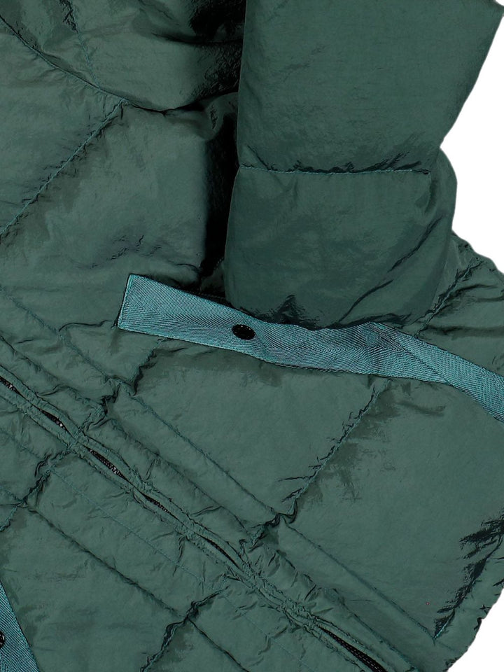 Piumino verde oceano in Nylon Metal ECONYL 