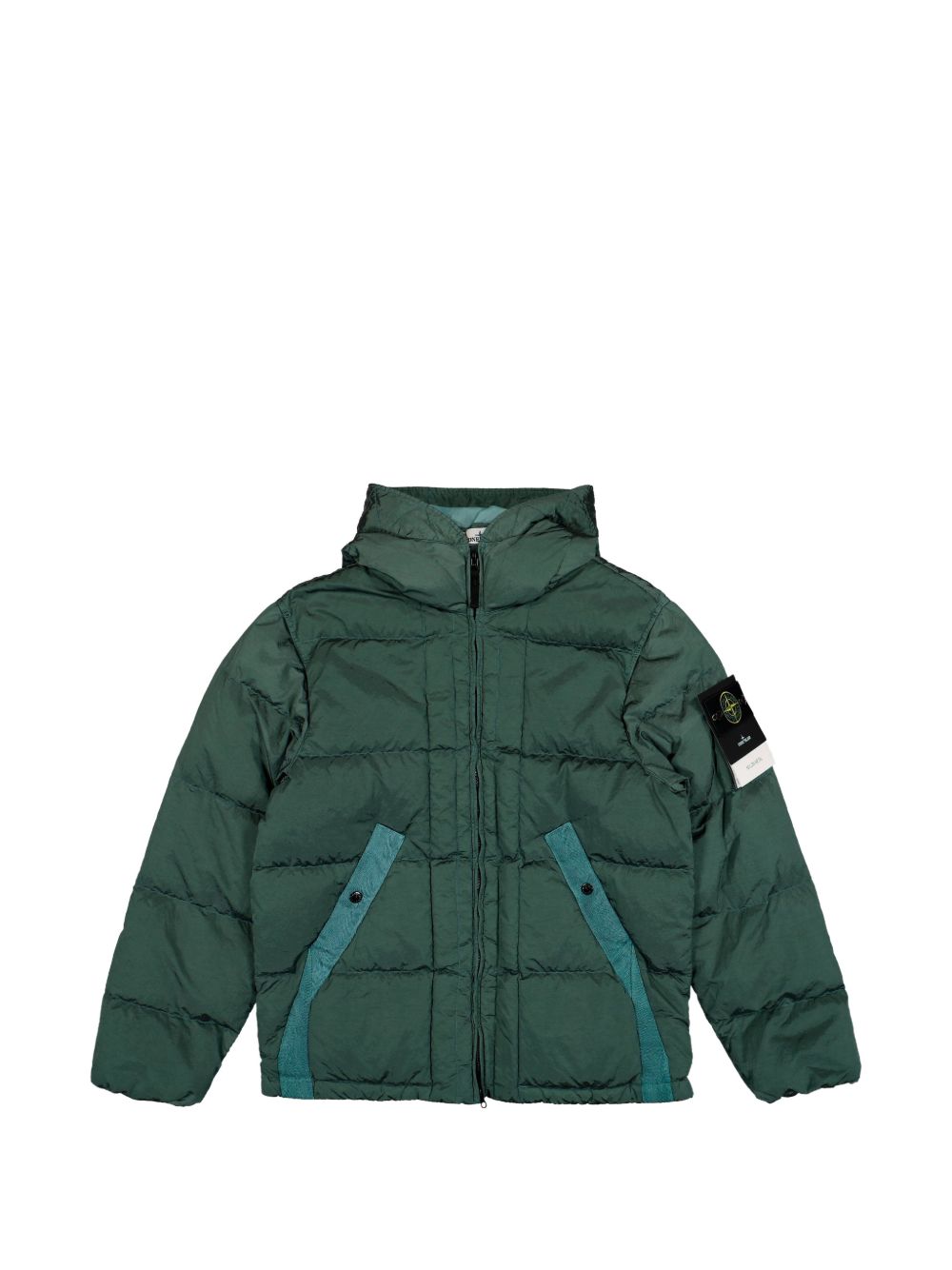 Piumino verde oceano in Nylon Metal ECONYL 