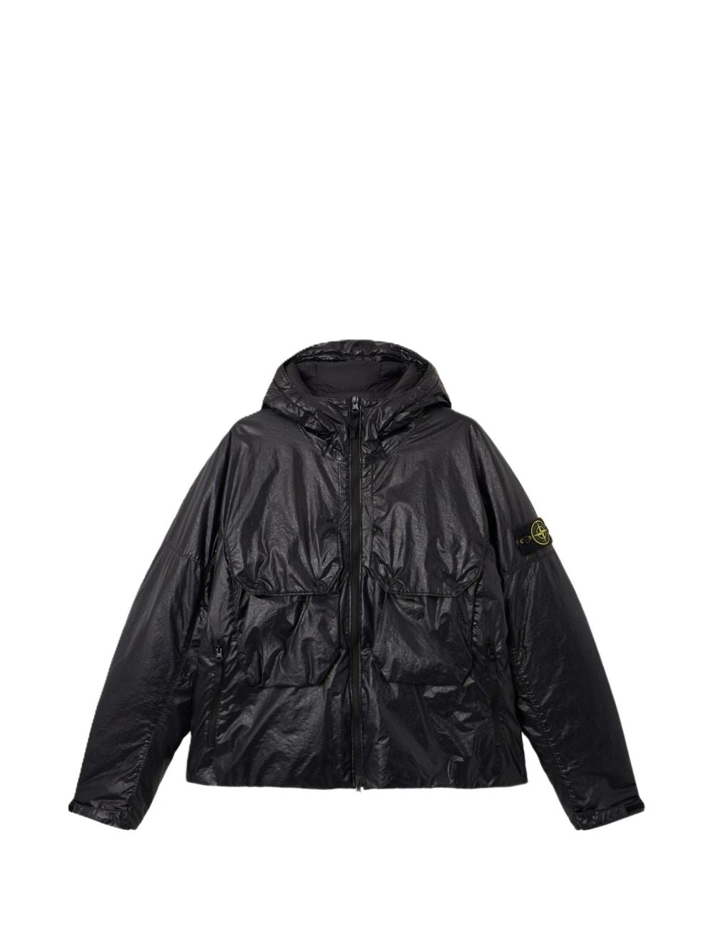 Piumino nero in nylon 