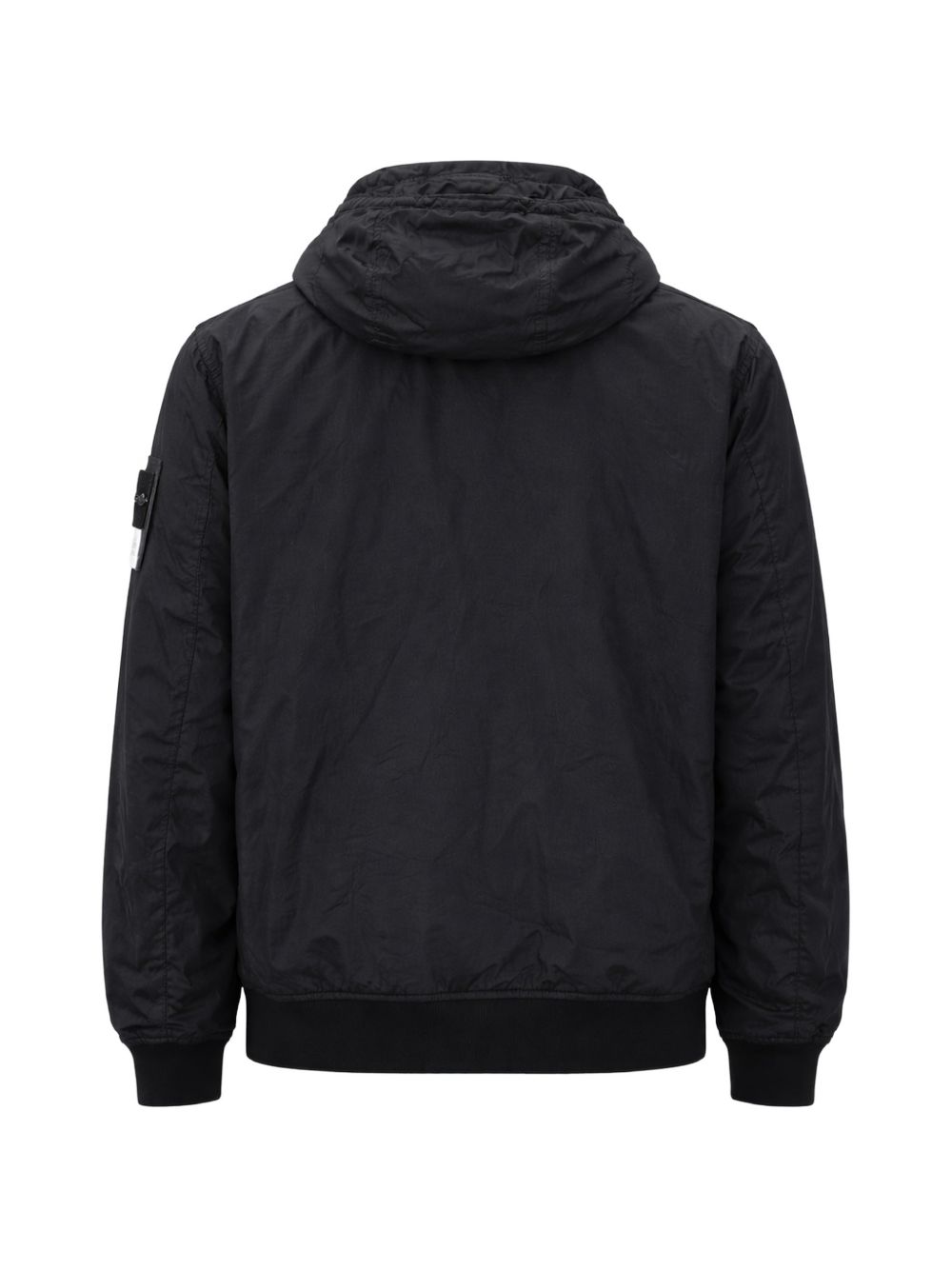 Giacca nera con cappuccio Crinkle Reps 