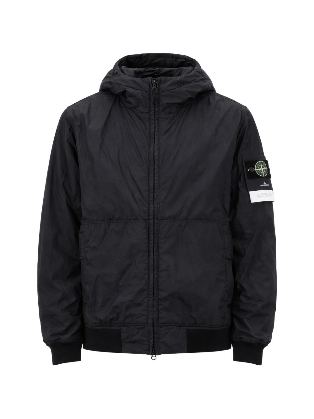 Giacca nera con cappuccio Crinkle Reps 