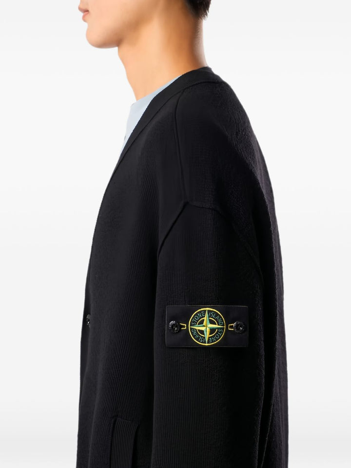 Cardigan nero con scollo a V 