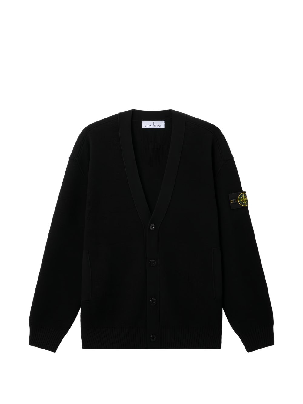 Cardigan nero con scollo a V 