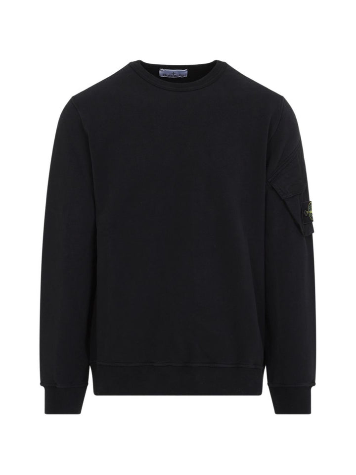 Felpa in cotone nera 