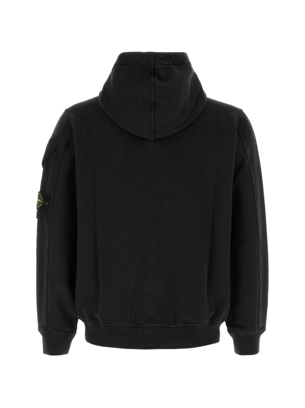 Felpa con cappuccio in pile di cotone biologico nera 
