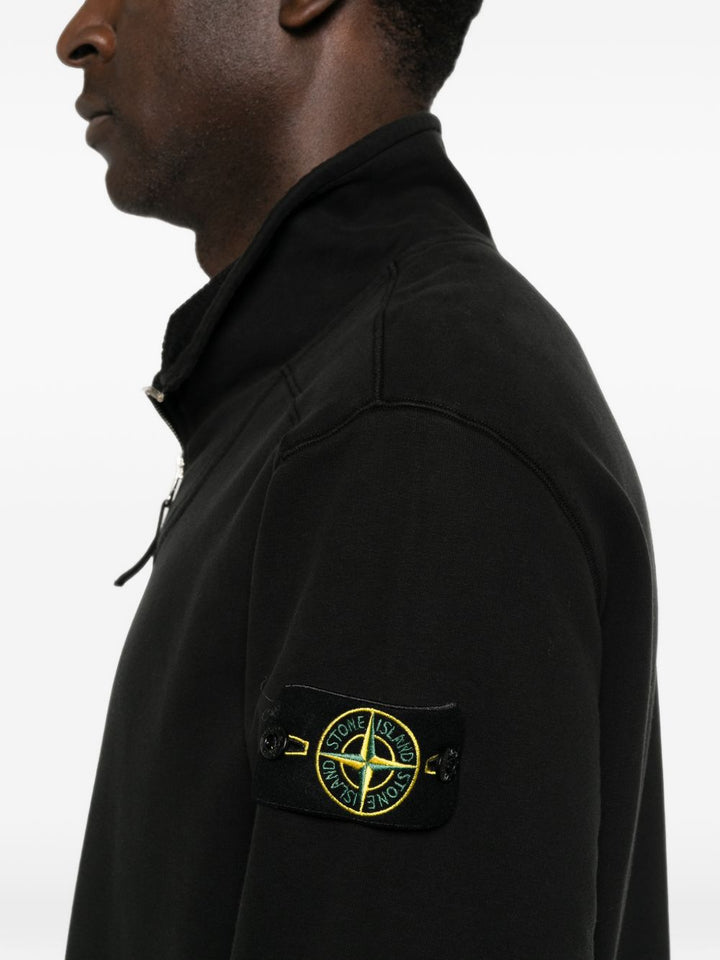 Felpa nera con applicazione Compass 