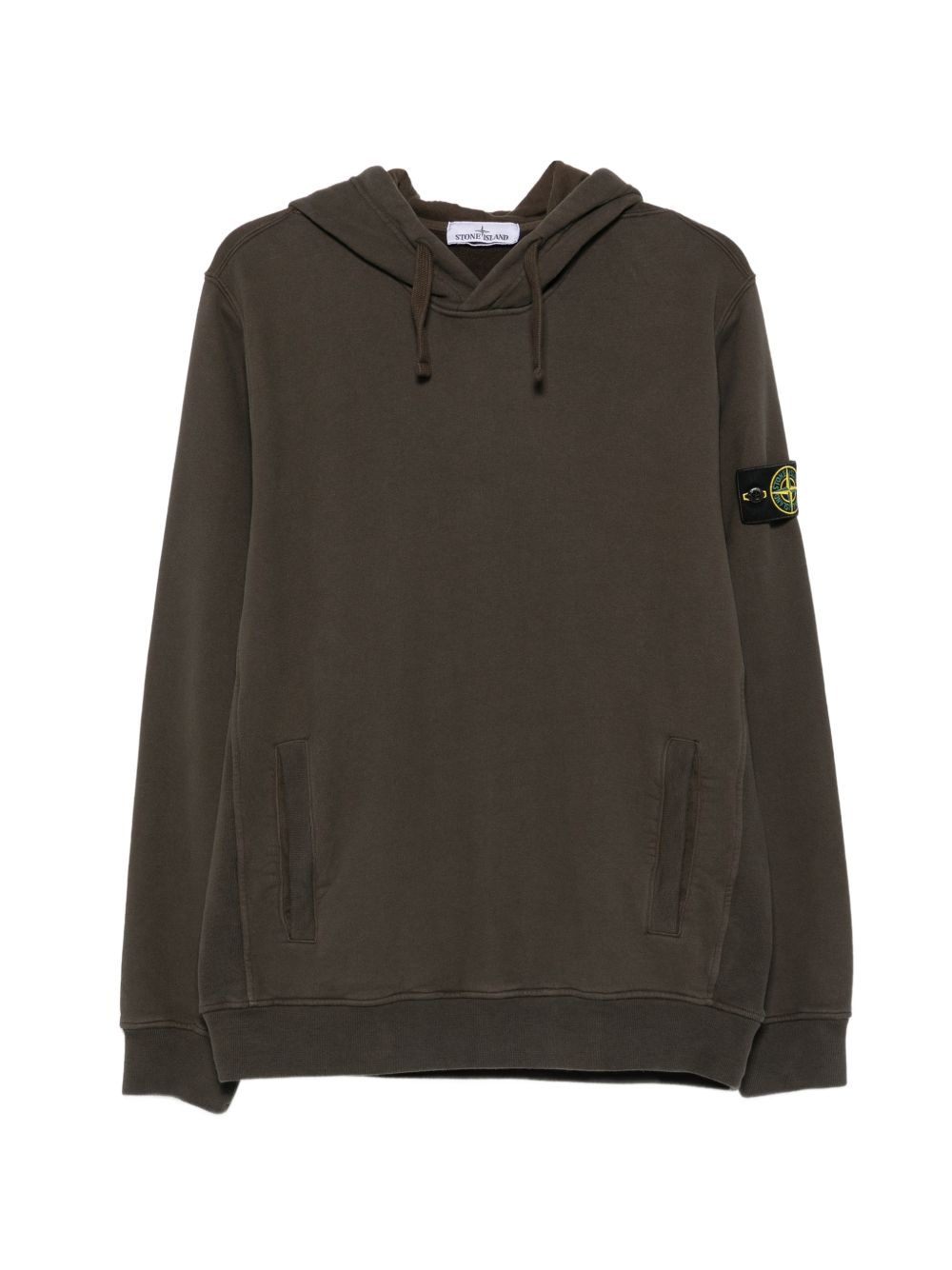 Felpa marrone scuro con cappuccio 