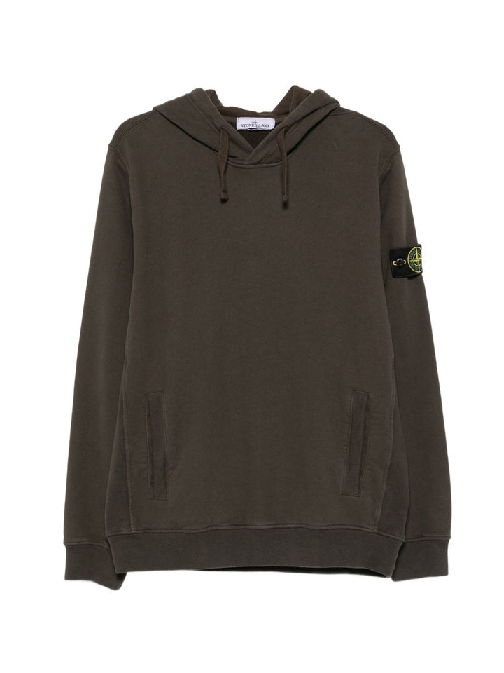 Felpa marrone scuro con cappuccio 
