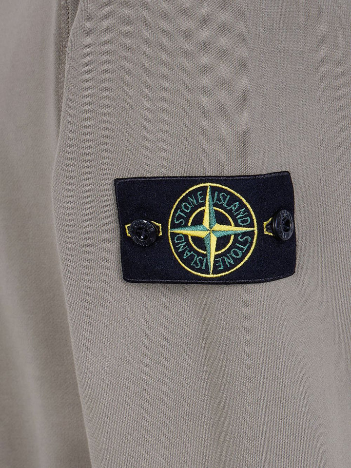 Felpa verde militare con applicazione Compass 