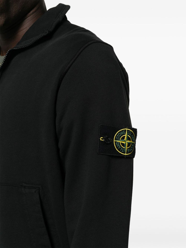 Felpa nera con zip 