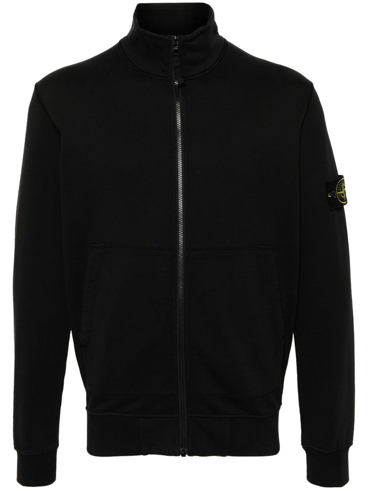 Felpa nera con zip 