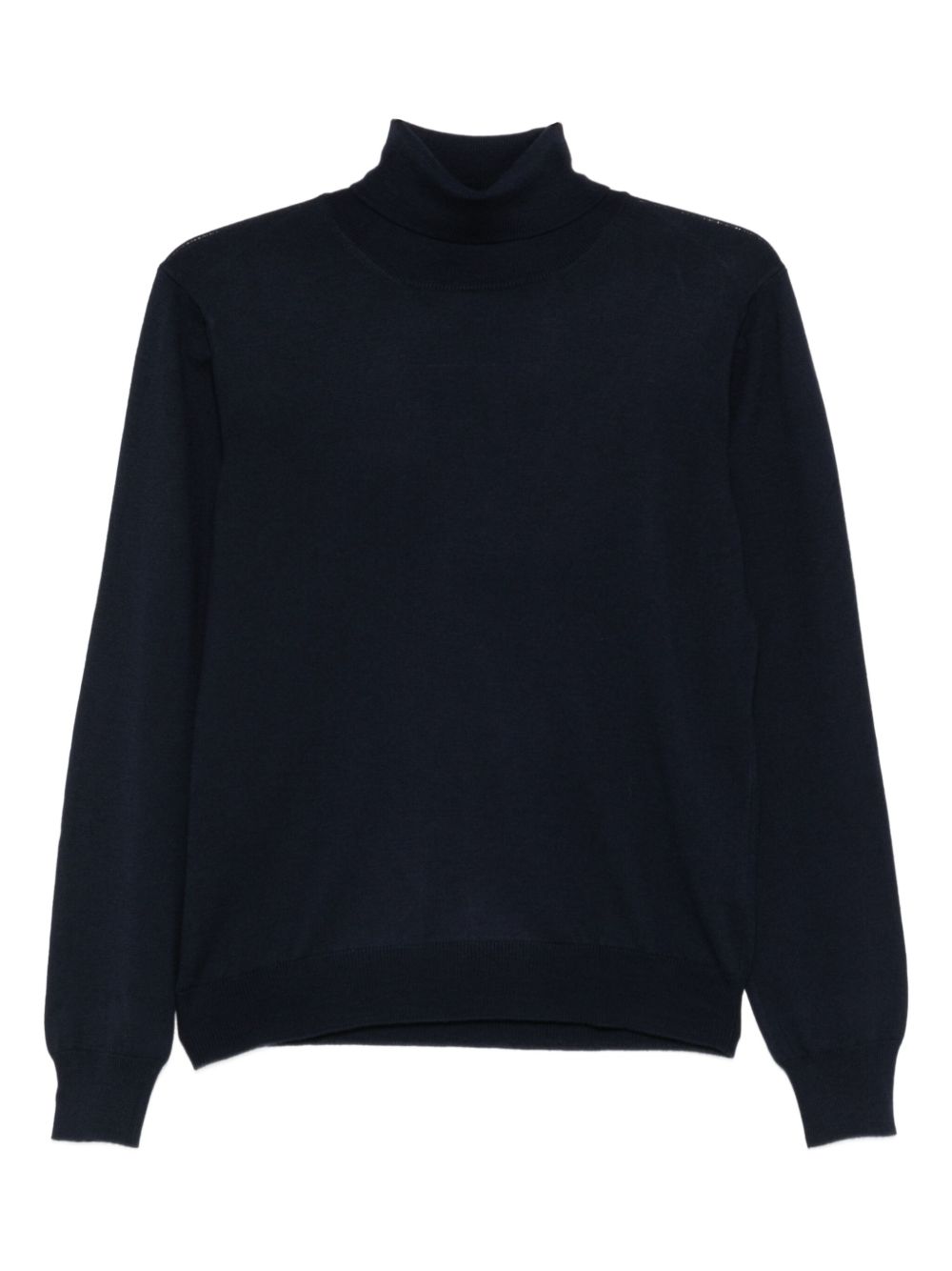 Maglione in lana a collo alto blu 