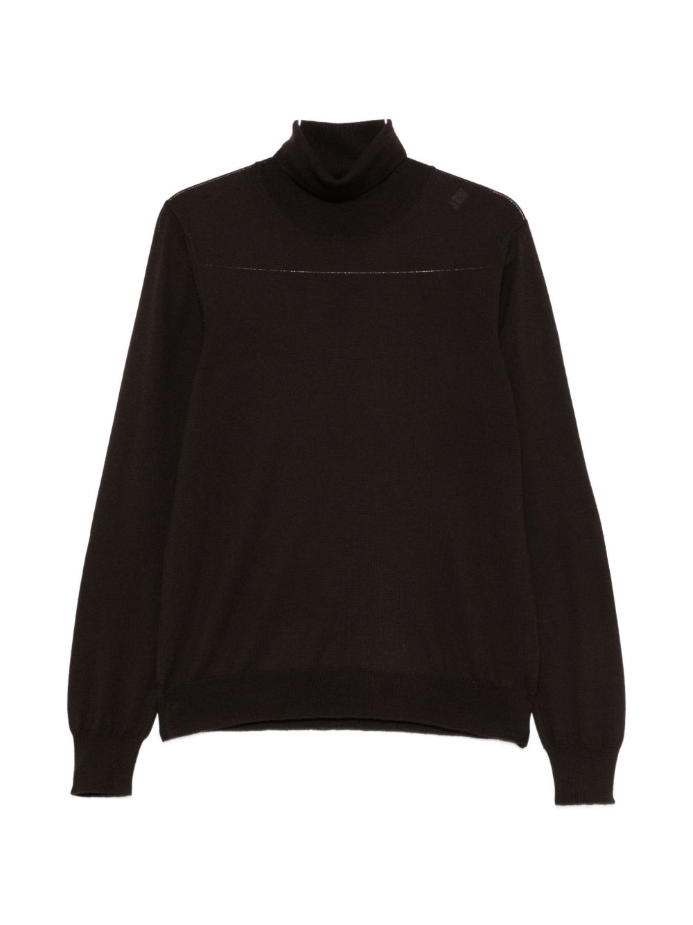 Maglione moro a collo alto in lana vergine 
