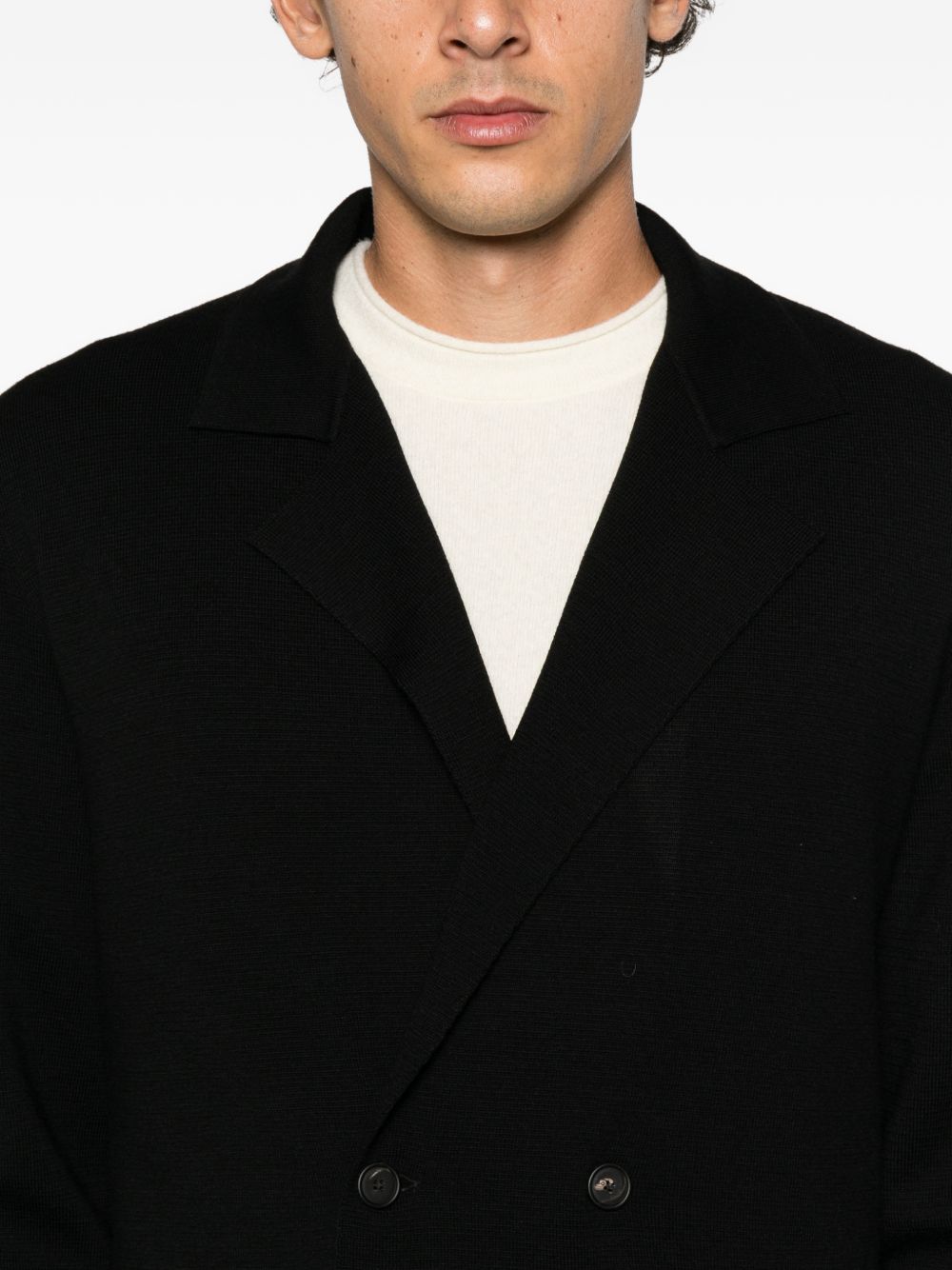 Blazer nero in maglia doppiopetto 