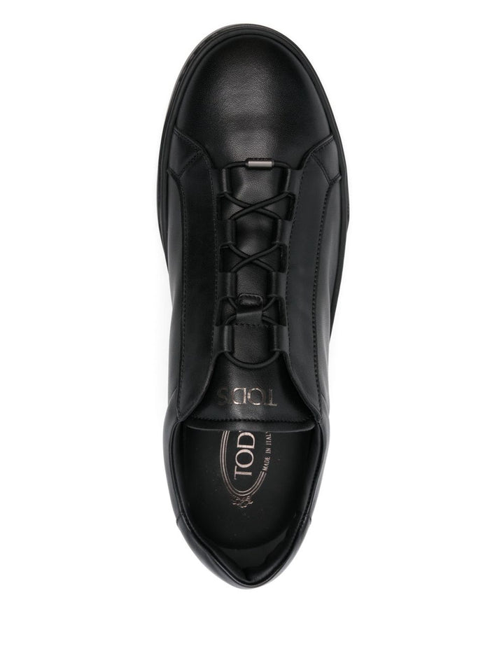 Sneakers nere in pelle 