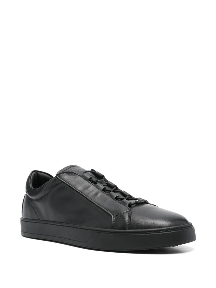 Sneakers nere in pelle 