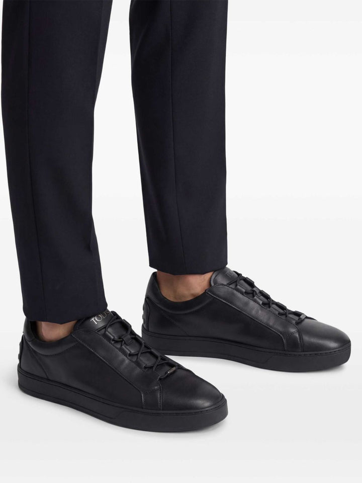 Sneakers nere in pelle 