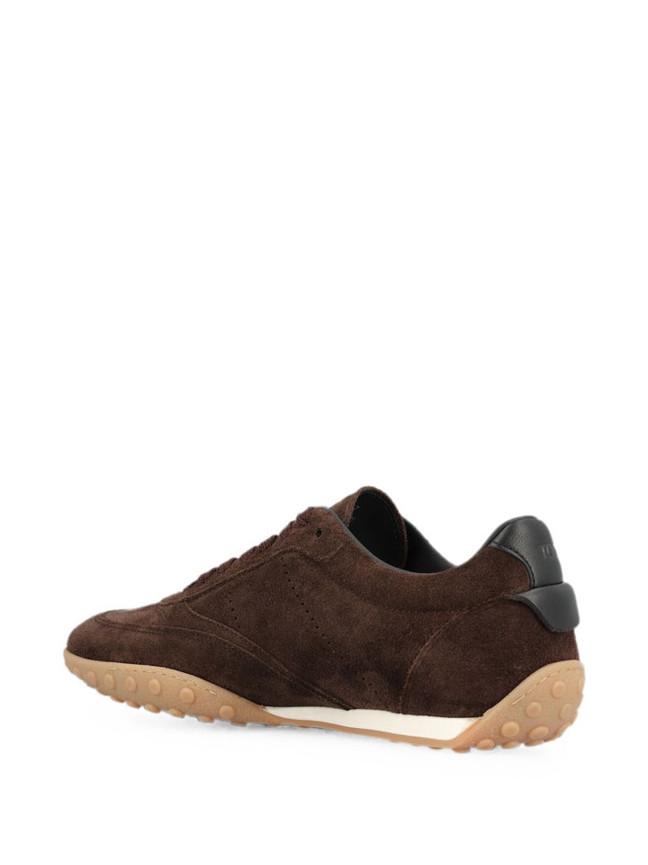 Sneakers marroni in pelle scamosciata 