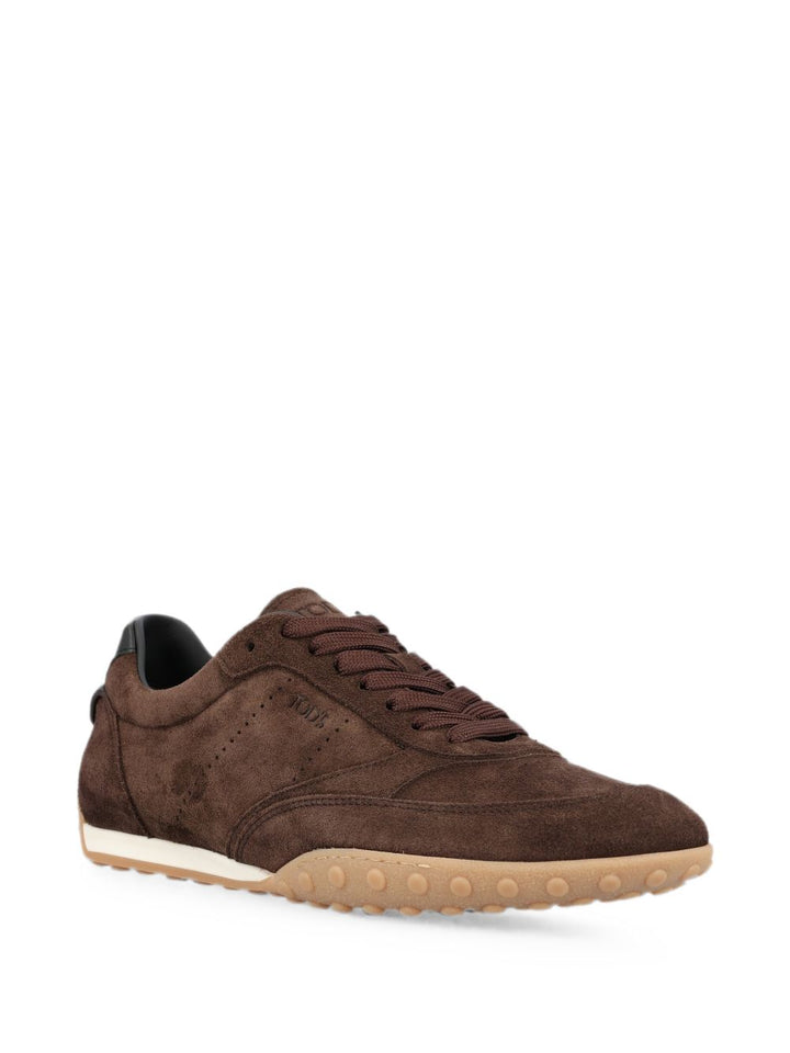 Sneakers marroni in pelle scamosciata 