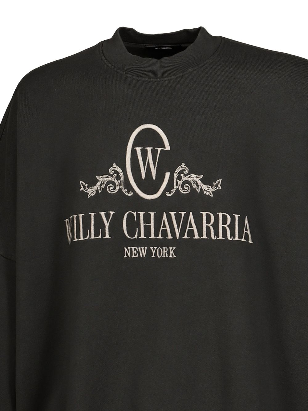 Maglione nero Willy Chavarria OS Chavantino girocollo 