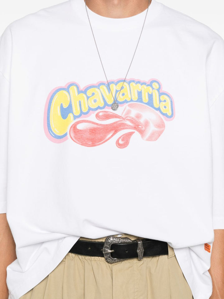 T-shirt bianca Willy Chavarria Chavaloo Buffalo con stampa grafica 
