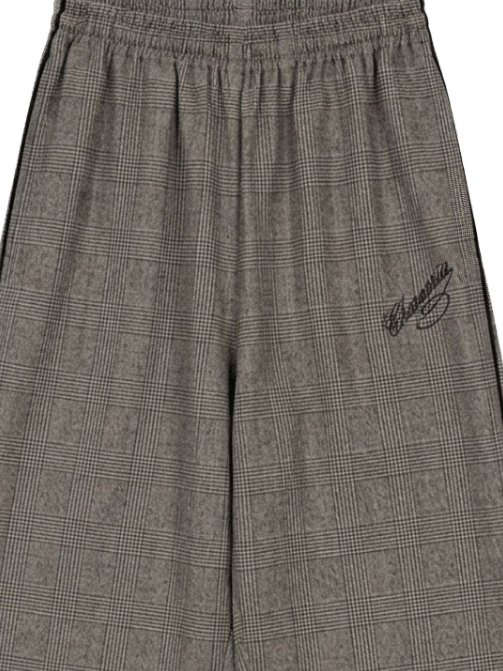 Pantaloni sportivi marroni Willy Chavarria The Ruff Rider a quadri 