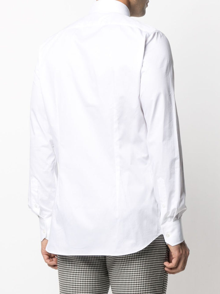 Camicia bianca in cotone con colletto ampio 