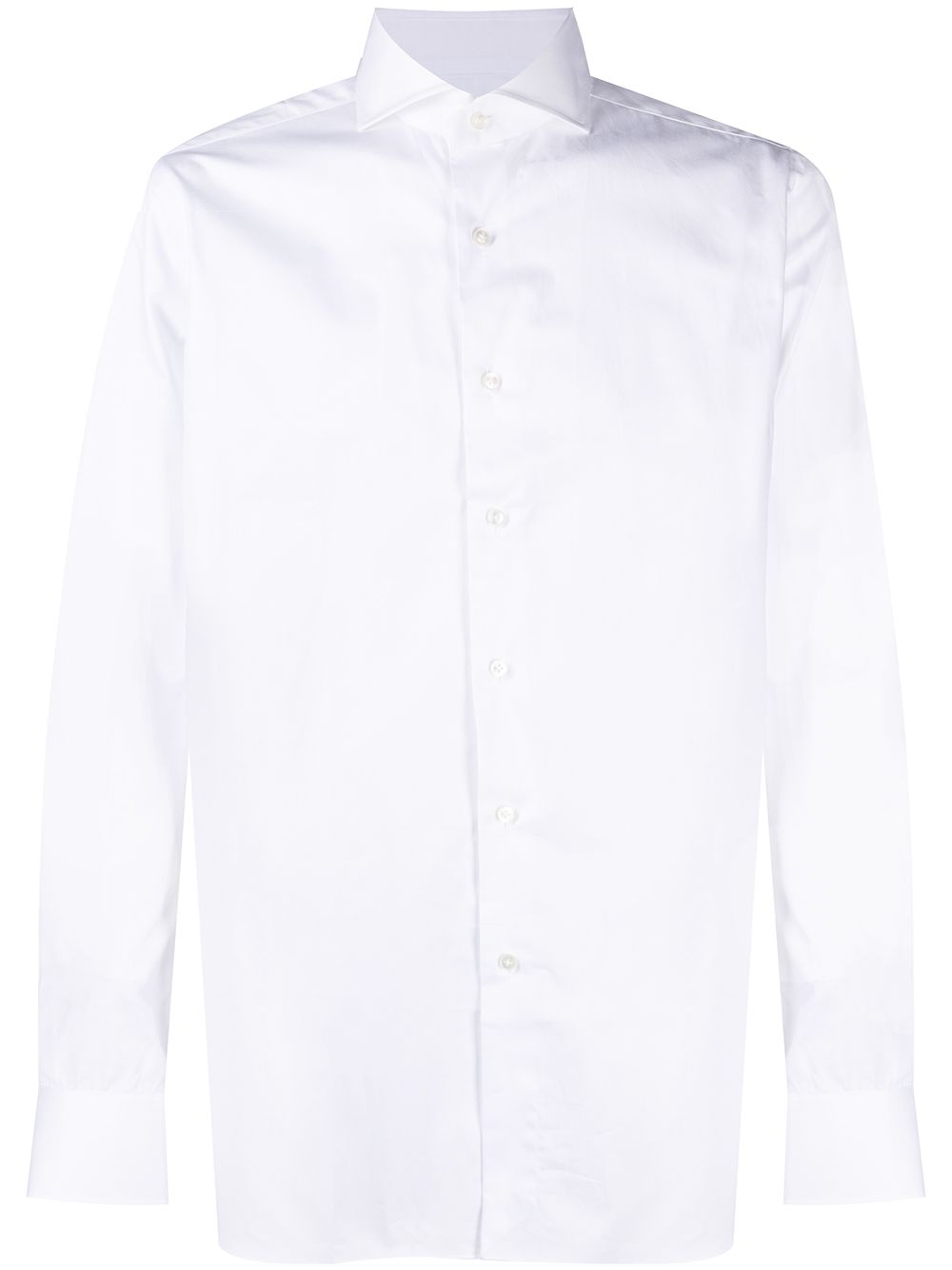Camicia bianca in cotone con colletto ampio 