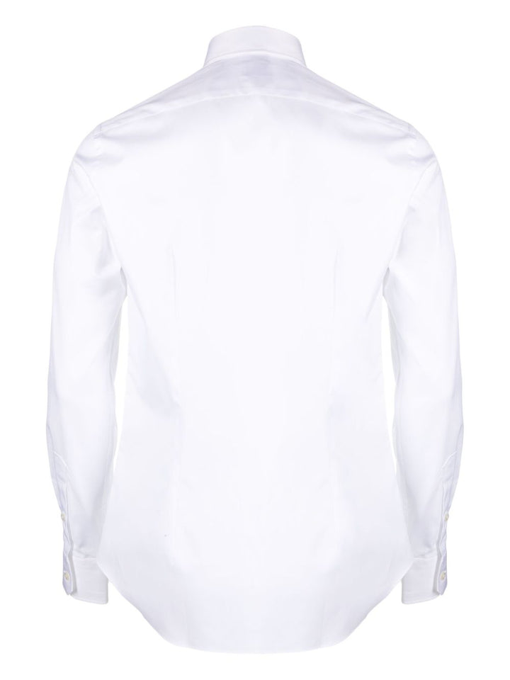 Camicia bianca in cotone popeline con colletto alla francese 