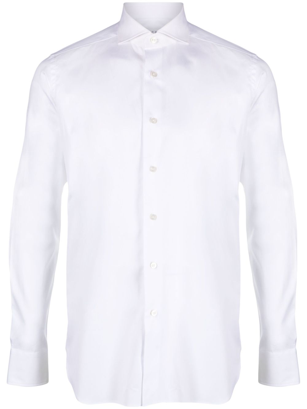 Camicia bianca in cotone popeline con colletto alla francese 