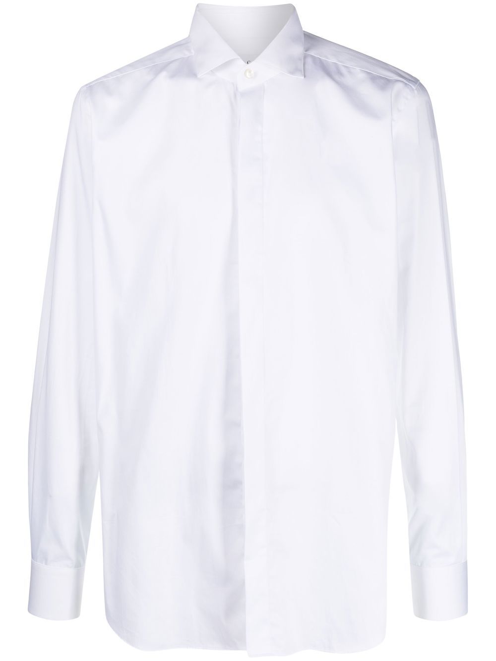 Camicia bianca a maniche lunghe in cotone 