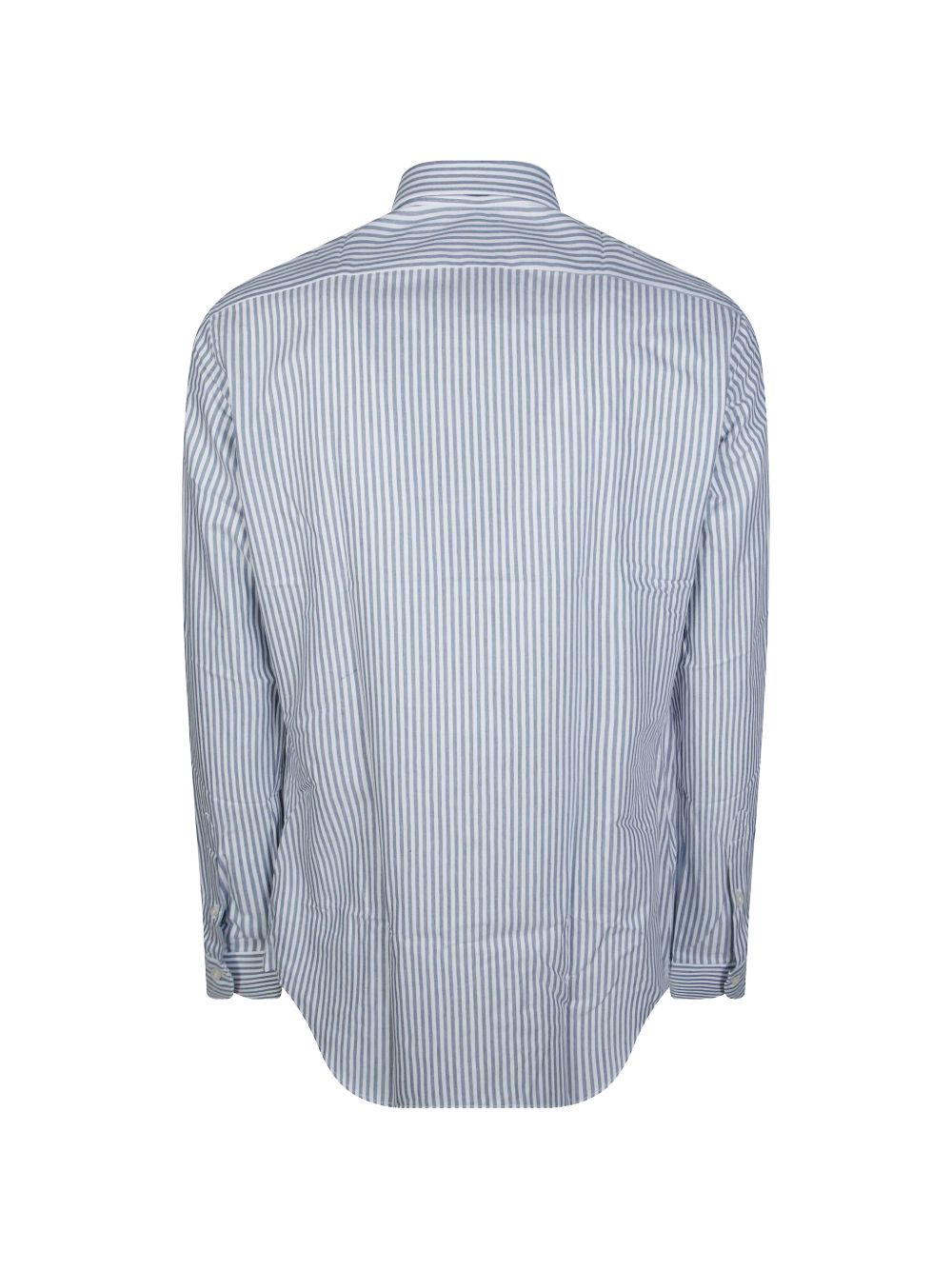 Camicia a righe bianca e blu in tessuto 