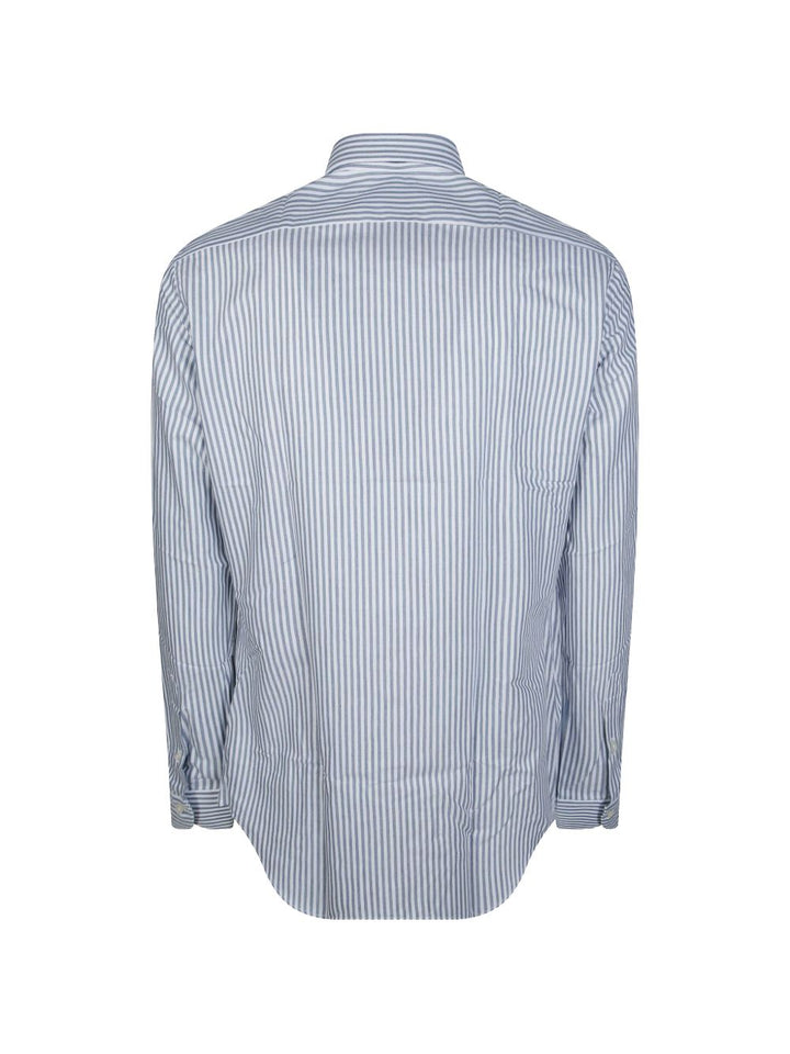Camicia a righe bianca e blu in tessuto 